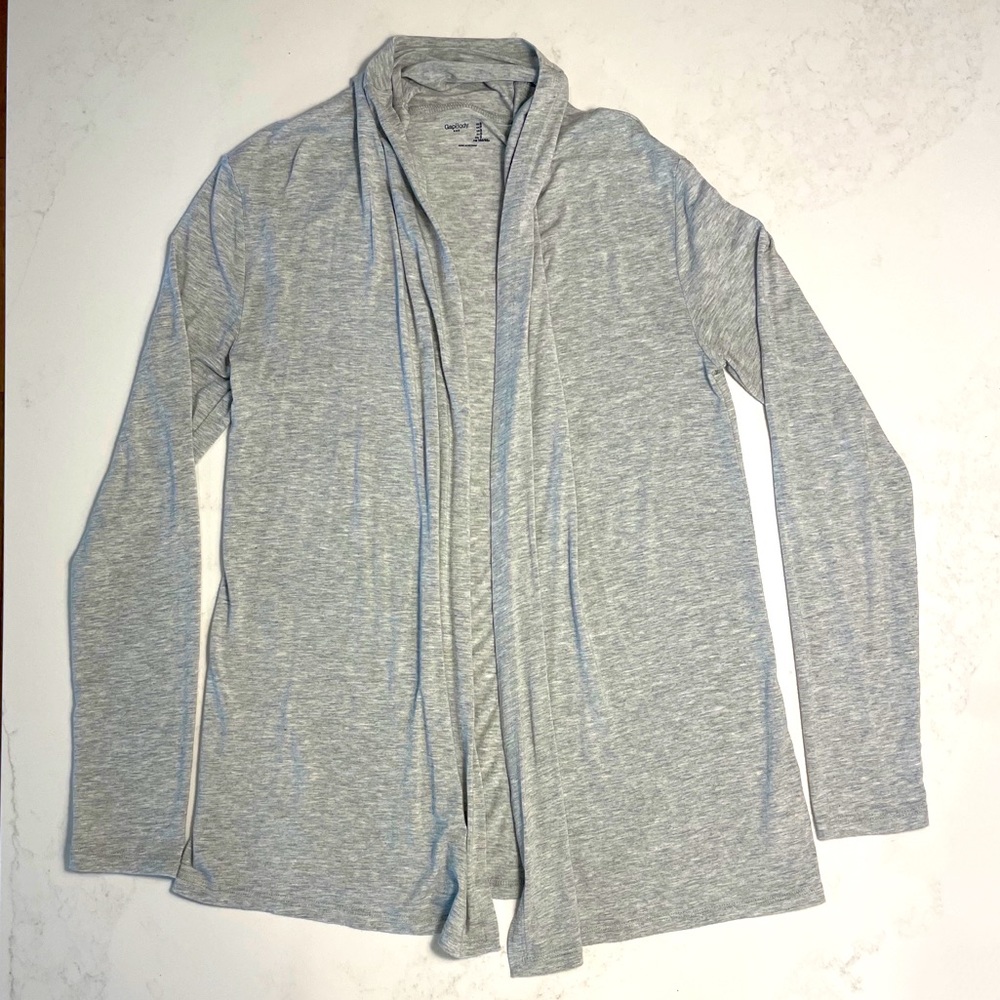 GapBody drapey front Cardigan, Heathered gray T-shirt weight cardigan, Small